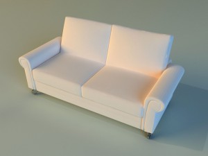 sofa white modern white Modelo 3D