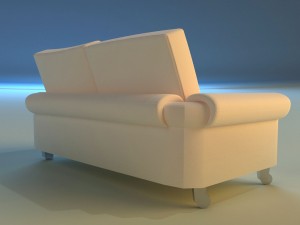 sofa white modern white Modelo 3D