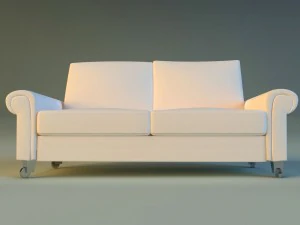 sofa white modern white 3D Model
