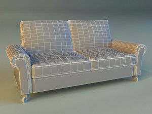 sofa white modern white Modelo 3D