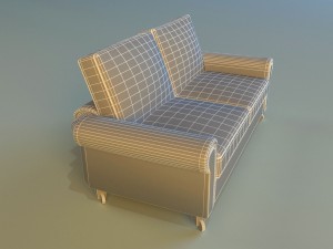 sofa white modern white Modelo 3D