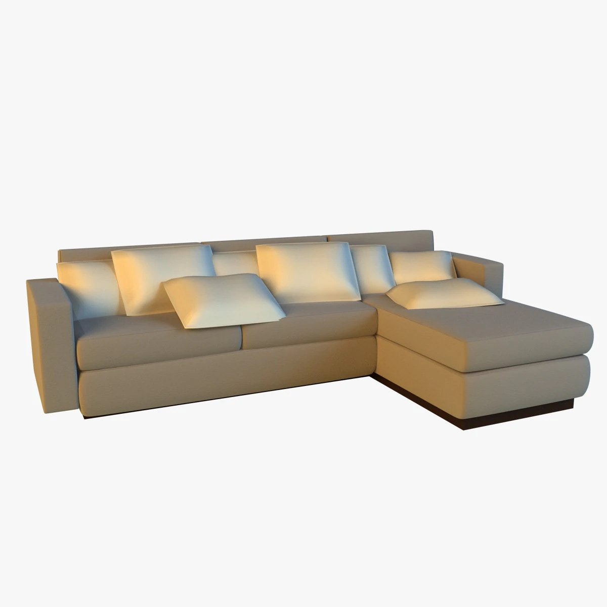 cloth corner sofa simple 3D Model .c4d .max .obj .3ds .fbx .stl .blend 