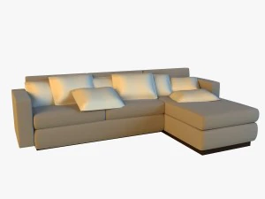 布艺转角沙发 简约 3D 模型