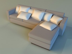 cloth corner sofa simple Modelo 3D