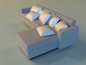 cloth corner sofa simple Modelo 3D