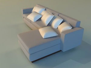 cloth corner sofa simple 3D Model