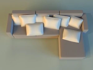 cloth corner sofa simple 3D Model