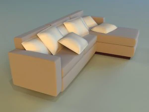 cloth corner sofa simple 3D Model