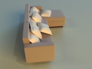 cloth corner sofa simple Modelo 3D