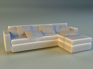 cloth corner sofa simple Modelo 3D
