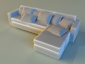 cloth corner sofa simple Modelo 3D