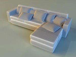 cloth corner sofa simple 3D Model