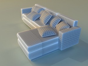cloth corner sofa simple Modelo 3D