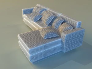 cloth corner sofa simple 3D Model