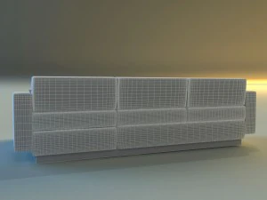 cloth corner sofa simple 3D Model
