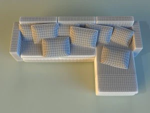 cloth corner sofa simple 3D Model