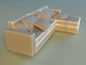 cloth corner sofa simple 3D Model