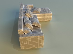 cloth corner sofa simple Modelo 3D