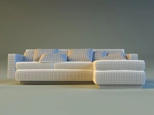 cloth corner sofa simple 3D Model