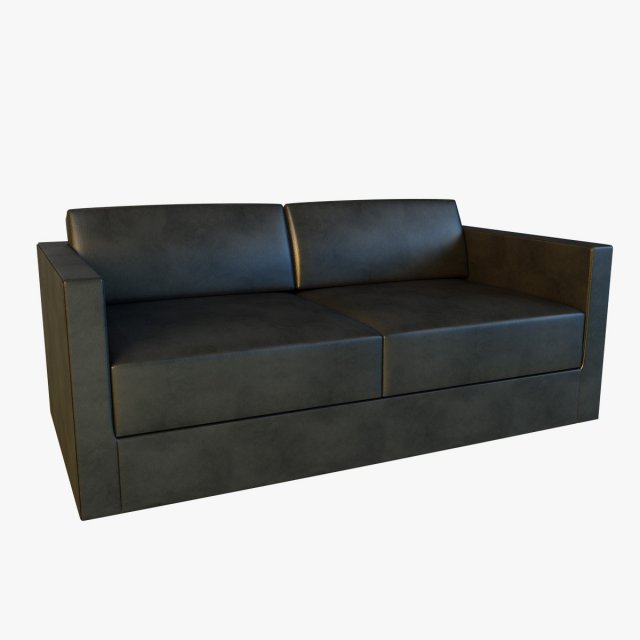 sofa leather black modern Modelo 3D .c4d .max .obj .3ds .fbx .stl .blend 