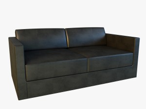 sofa leather black modern 3D-Modell