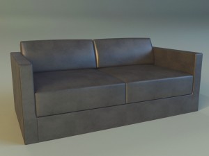 sofa leather black modern Modelo 3D