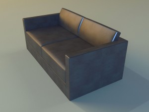sofa leather black modern Modelo 3D