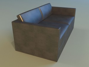 sofa leather black modern Modelo 3D