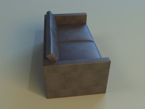 sofa leather black modern Modelo 3D