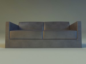 sofa leather black modern Modelo 3D