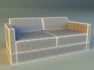 sofa leather black modern Modelo 3D