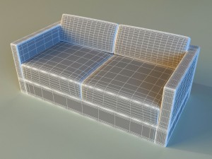 sofa leather black modern Modelo 3D