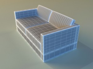 sofa leather black modern Modelo 3D