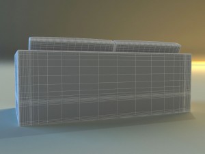 sofa leather black modern Modelo 3D
