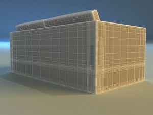 sofa leather black modern Modelo 3D
