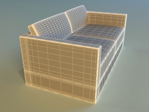 sofa leather black modern Modelo 3D