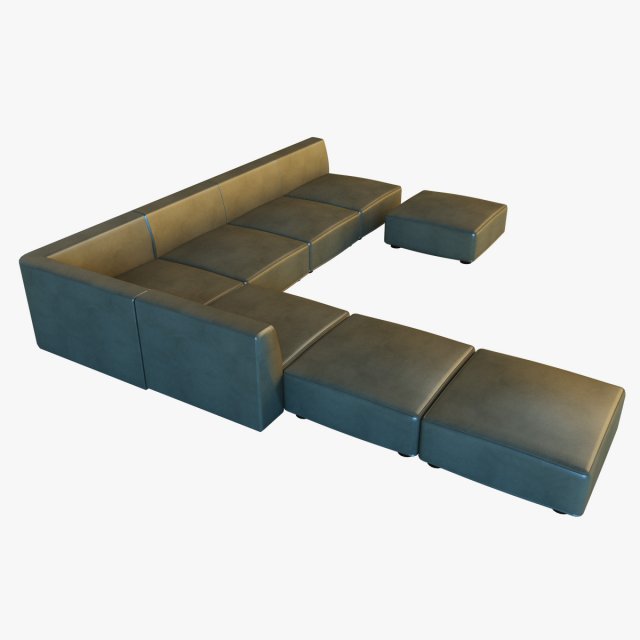 leather corner sofa big 3D 模型 .c4d .max .obj .3ds .fbx .stl .blend 