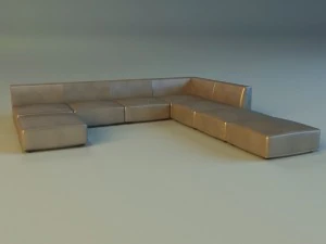 leather corner sofa big 3D Model