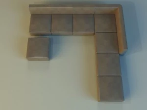 leather corner sofa big 3D Model
