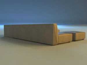 leather corner sofa big 3D Model