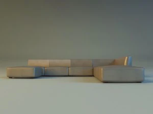 leather corner sofa big 3D Model