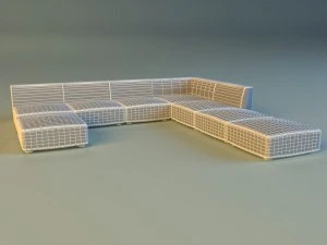 leather corner sofa big 3D Model