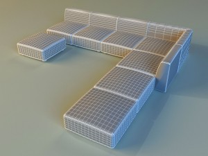 leather corner sofa big 3D 模型