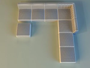 leather corner sofa big 3D Model