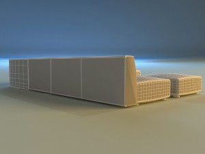 leather corner sofa big 3D 模型