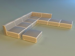 leather corner sofa big 3D 模型