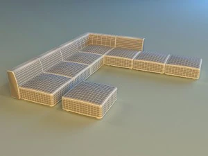 leather corner sofa big 3D Model