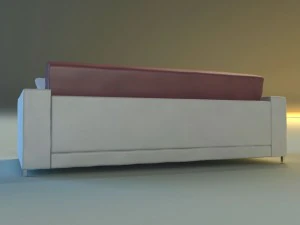 sofa leather pillows long 3D Model
