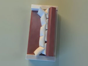 sofa leather pillows long 3D Model