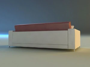 sofa leather pillows long 3D Model